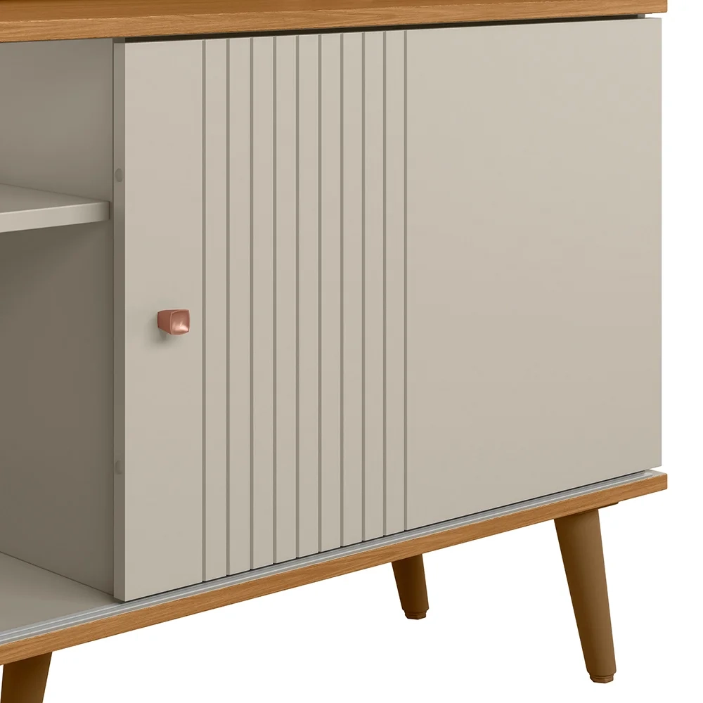 Rack Bancada de TV 50 Polegadas Rebu L06 Nature/Off White - Mpozenato