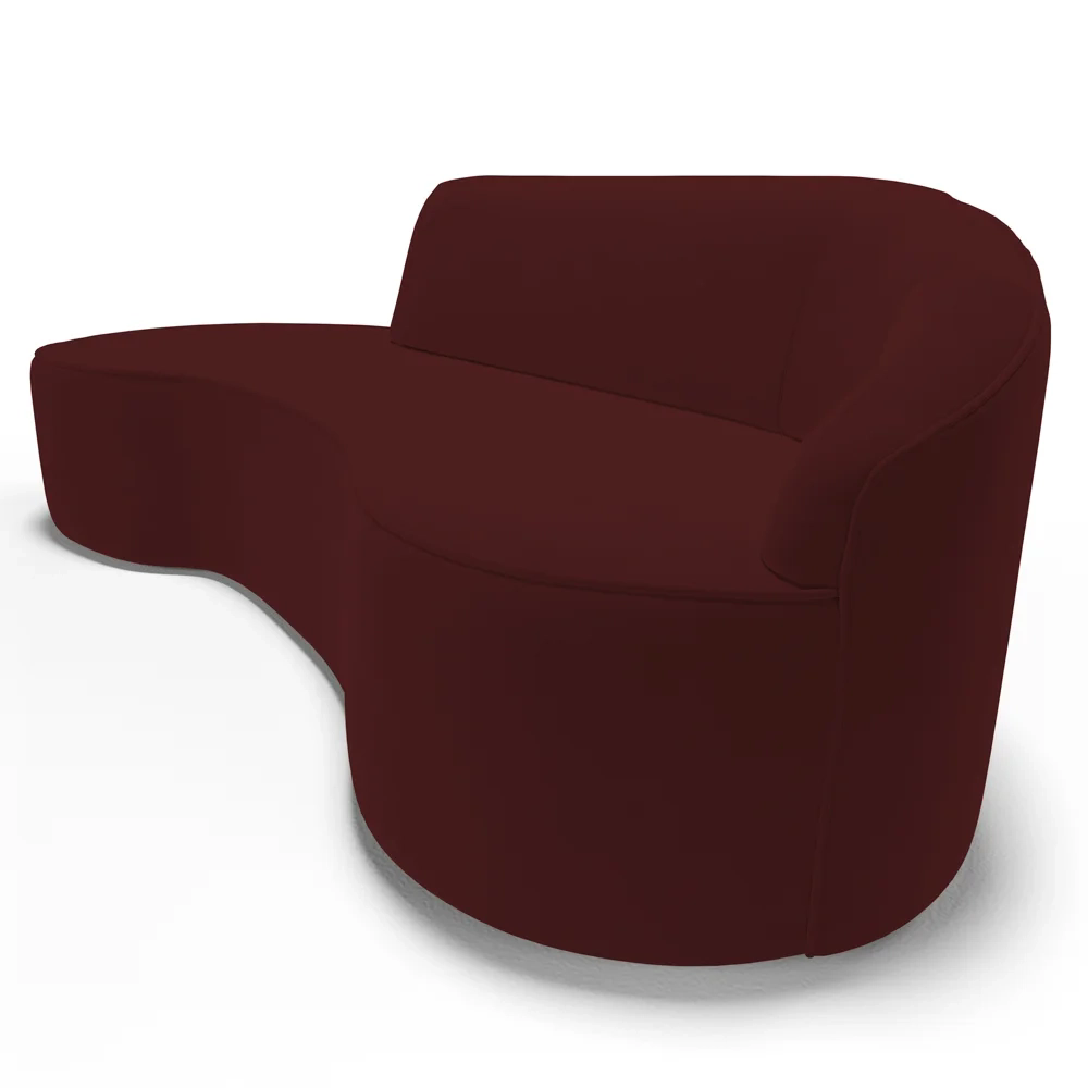 Sofá Living  3 Lugares 230cm Braço Direito Mozart D06 Veludo Vermelho - Mpozenato