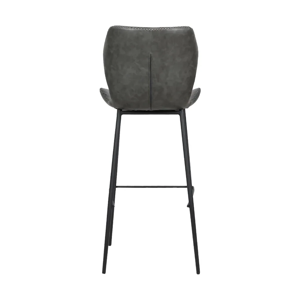 Kit 2 Banquetas Alta com Encosto para Bancada Cozinha Penha R02 Sintético Cinza Grafite - Mpozenato