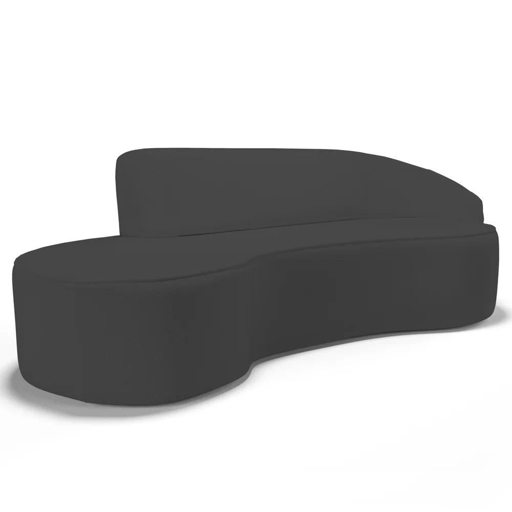 Sofá Living  3 Lugares 260cm Braço Direito Mozart D06 Sintético Cinza - Mpozenato