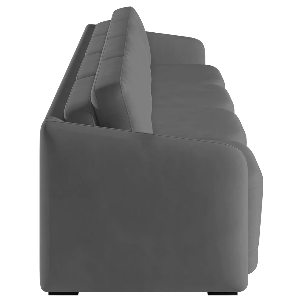 Sofá Cama Casal para Sala 316cm Polska Z08 Veludo Cinza Escuro - Mpozenato