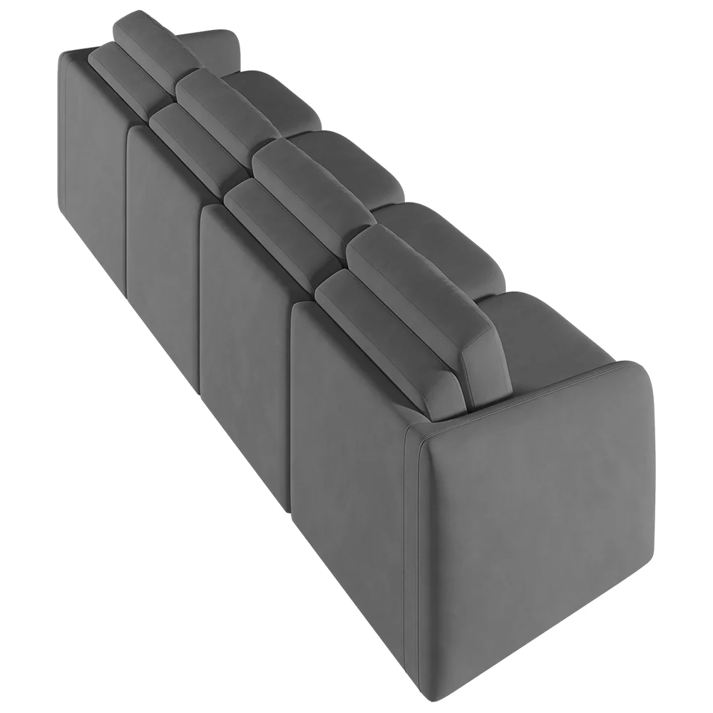 Sofá Cama Casal para Sala 316cm Polska Z08 Veludo Cinza Escuro - Mpozenato