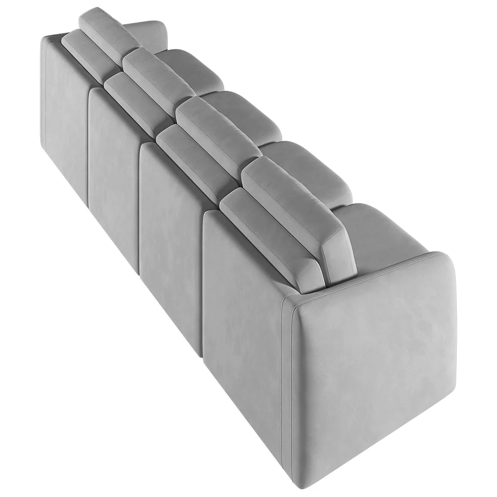 Sofá Cama Casal para Sala 316cm Polska Z08 Veludo Cinza - Mpozenato