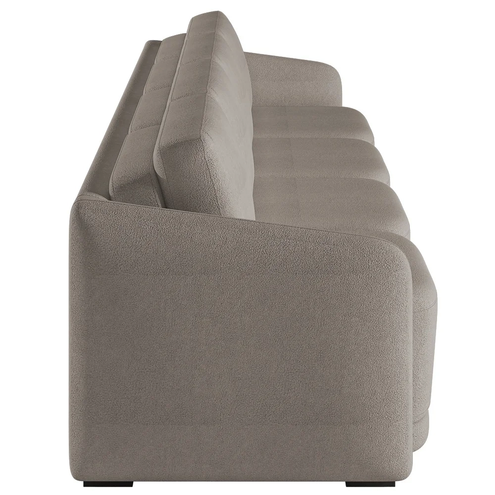 Sofá Cama Casal para Sala 356cm Polska Z08 Boucle Bege Escuro - Mpozenato