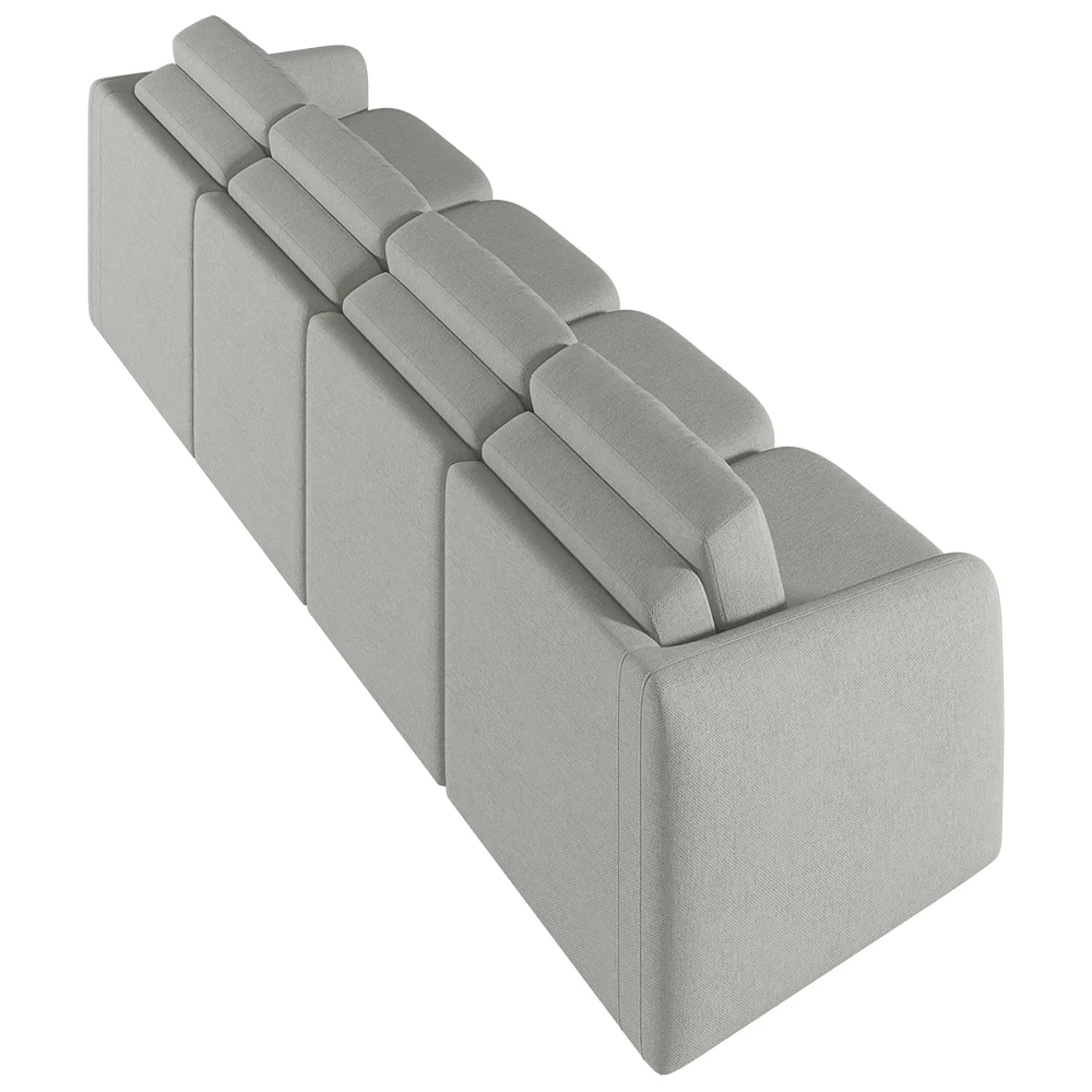 Sofá Cama Casal para Sala 356cm Polska Z08 Linho Cinza - Mpozenato