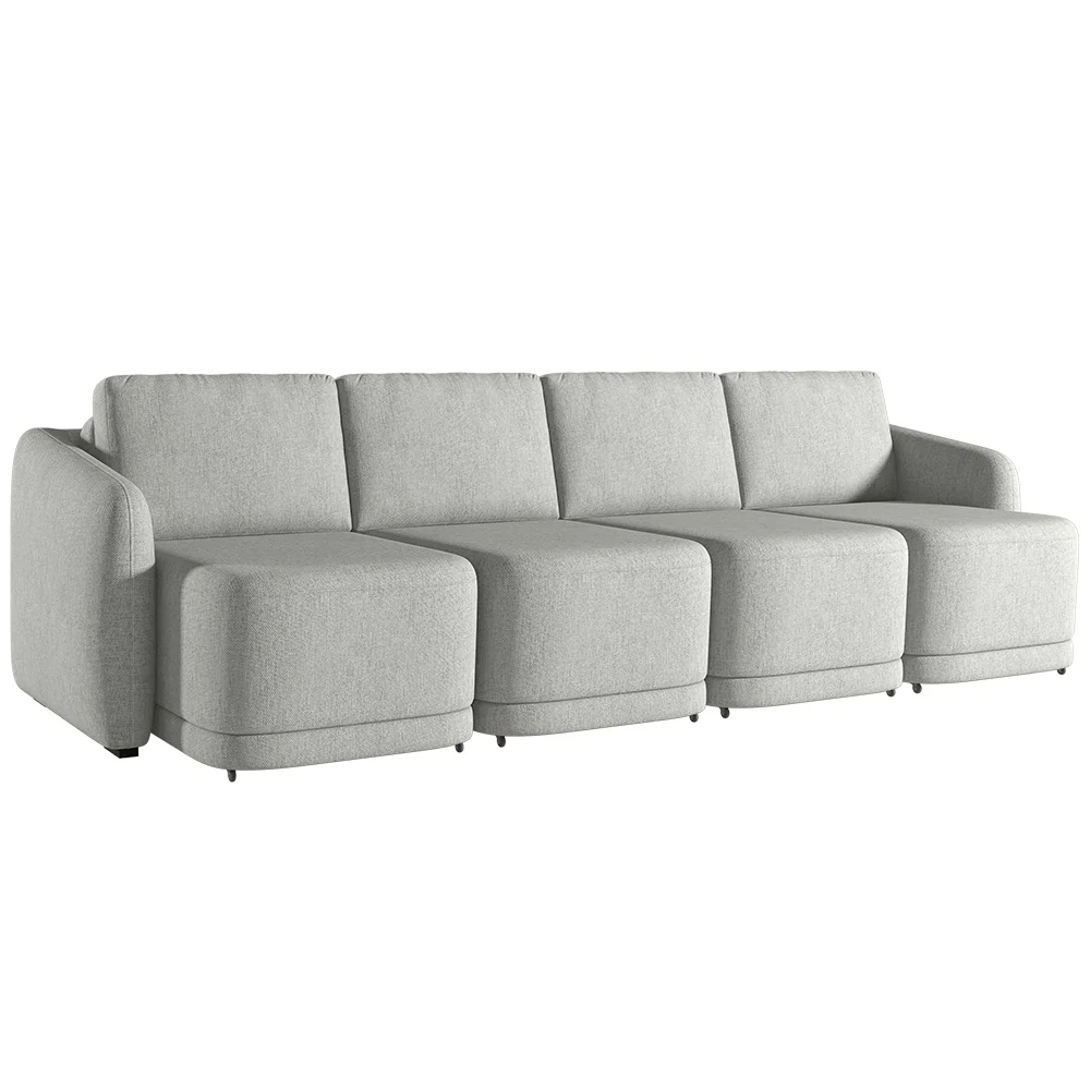 Sofá Cama Casal para Sala 356cm Polska Z08 Linho Cinza - Mpozenato