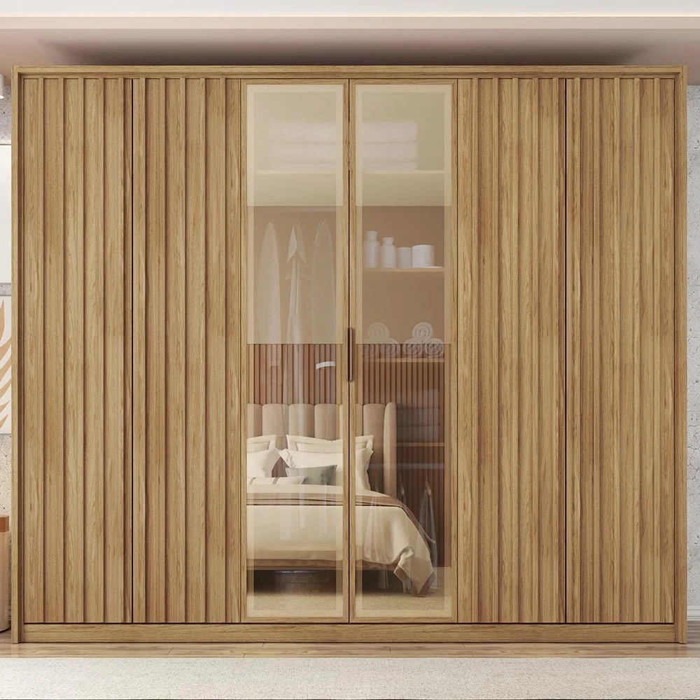 Guarda Roupa Casal 6 Portas 4 Gavetas Turium C01 Buriti - Mpozenato