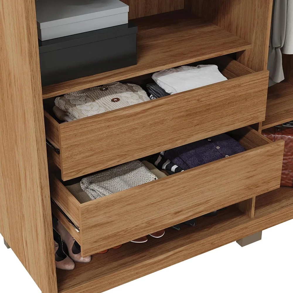 Guarda Roupa Casal 6 Portas 4 Gavetas Turium C01 Buriti - Mpozenato