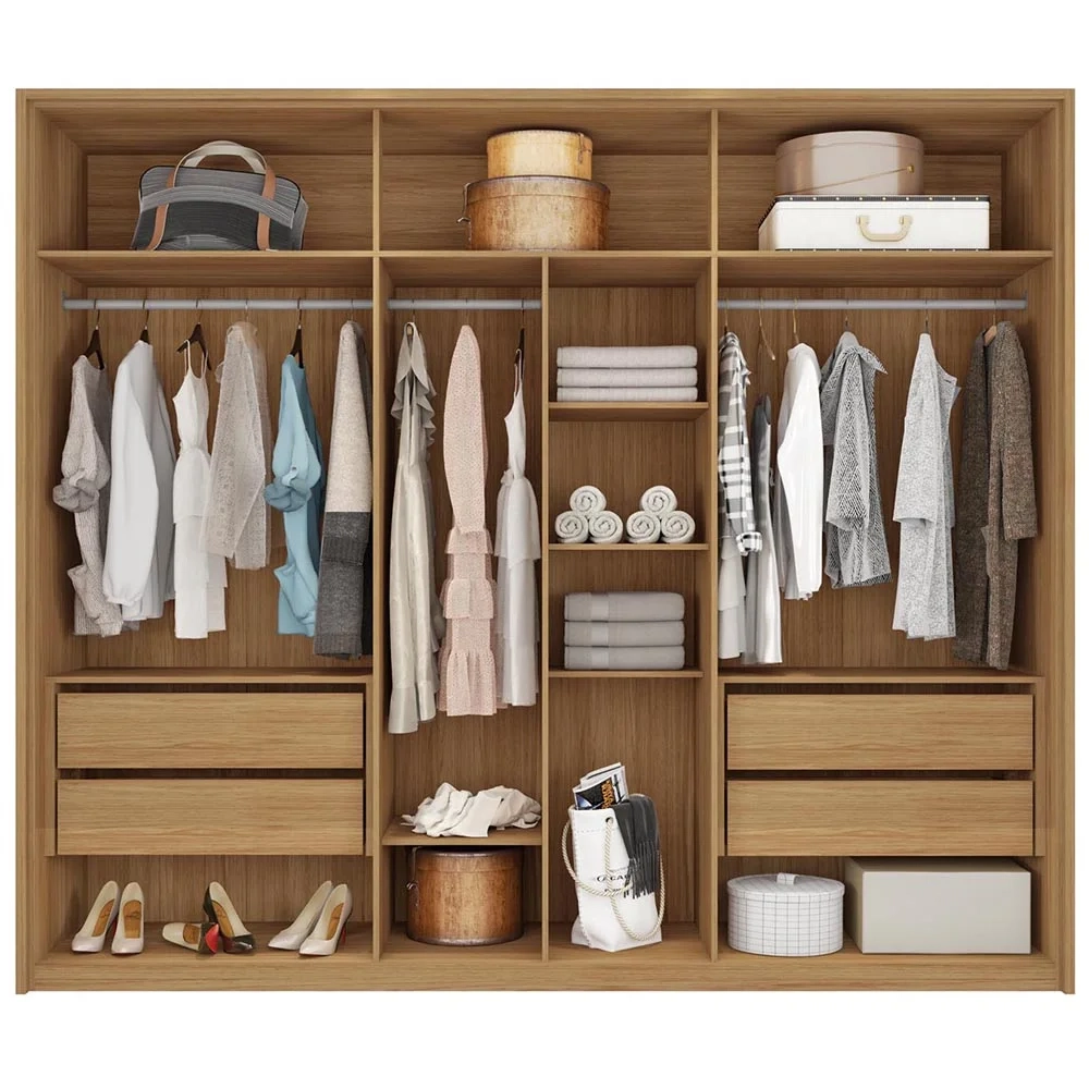 Guarda Roupa Casal 6 Portas 4 Gavetas Turium C01 Buriti - Mpozenato