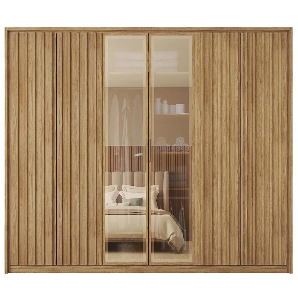 Guarda Roupa Casal 6 Portas 4 Gavetas Turium C01 Buriti - Mpozenato