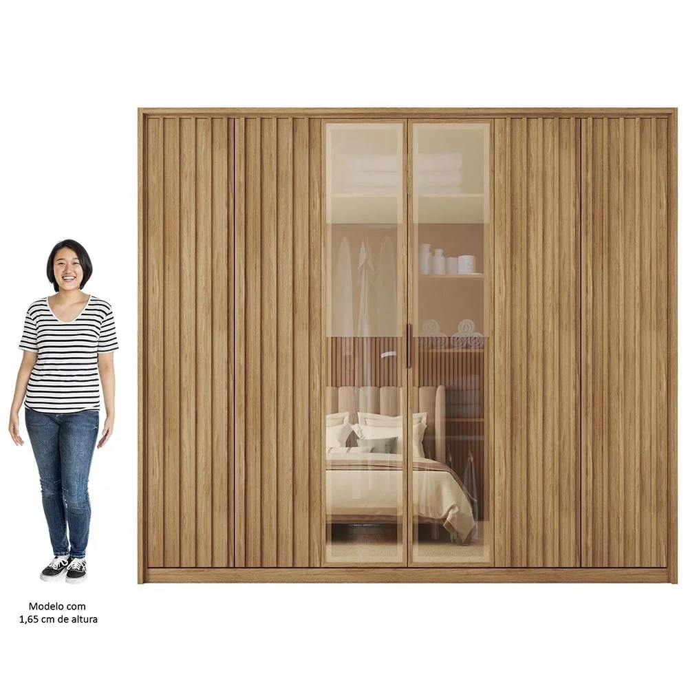 Guarda Roupa Casal 6 Portas 4 Gavetas Turium C01 Buriti - Mpozenato