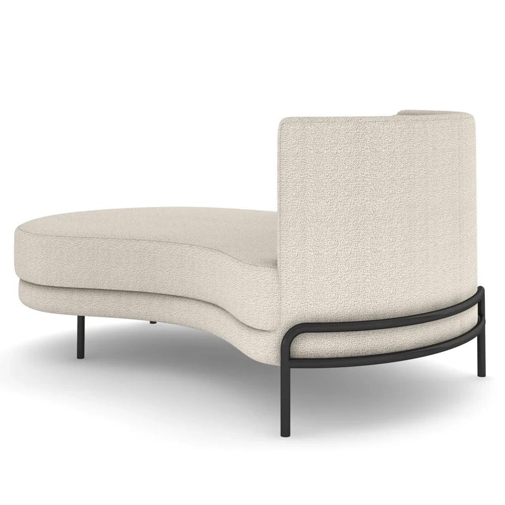 Chaise Longue Divã 164cm Braço Direito Logus D06 Boucle Bege - Mpozenato