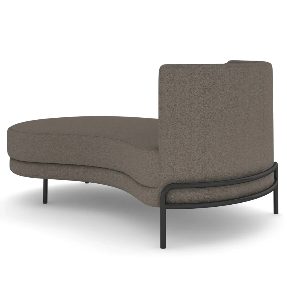 Chaise Longue Divã 164cm Braço Direito Logus D06 Boucle Bege Escuro - Mpozenato