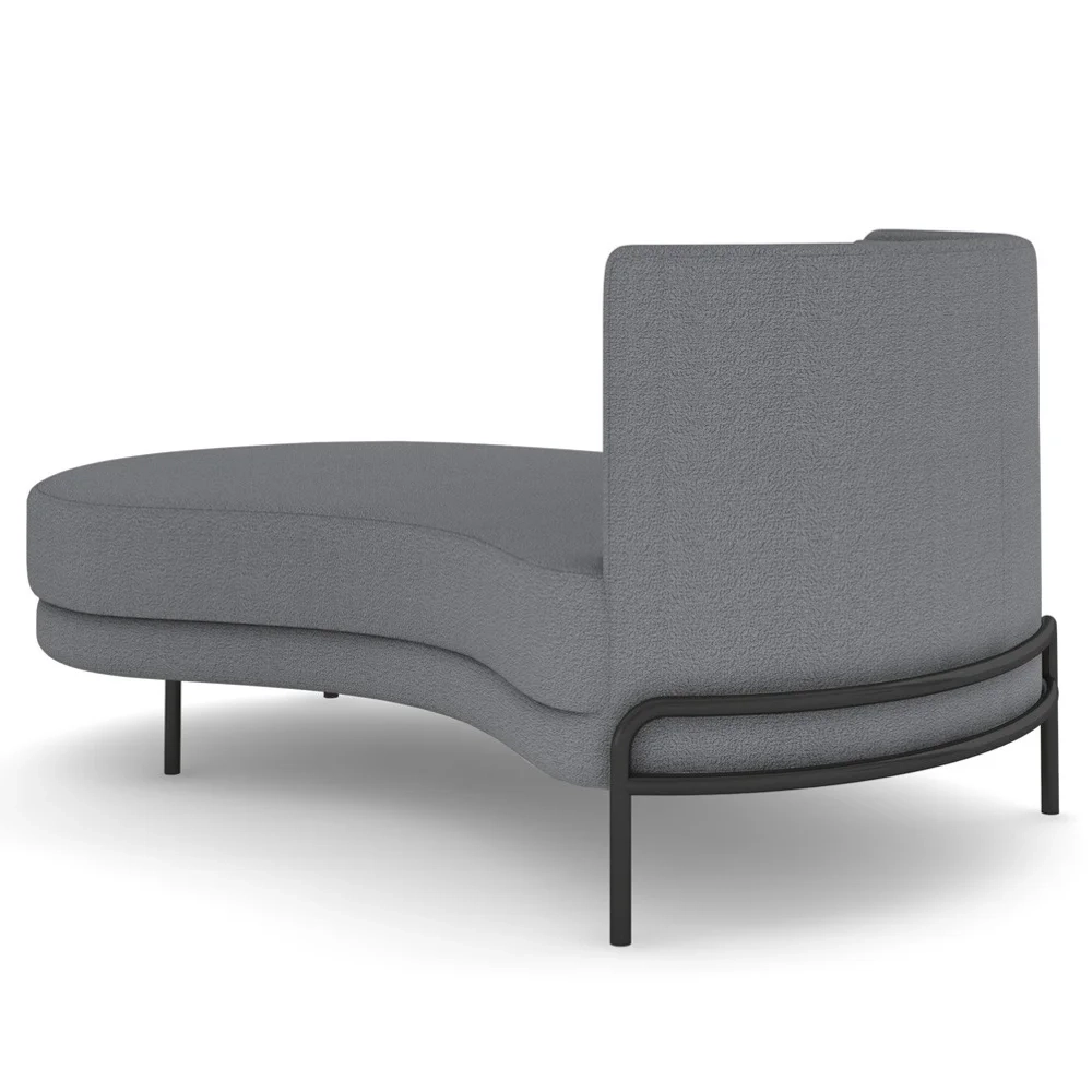 Chaise Longue Divã 164cm Braço Direito Logus D06 Boucle Cinza - Mpozenato