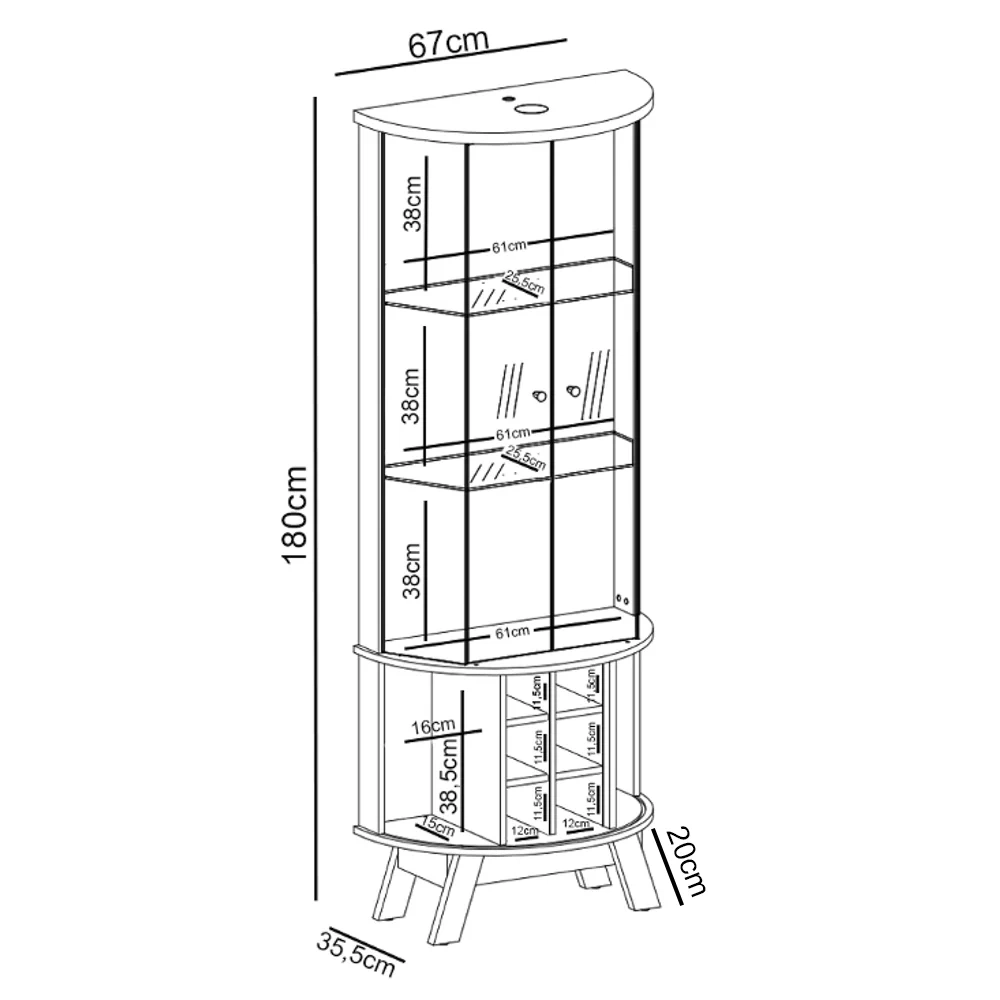 Balcão Buffet Mônica 183cm e Cristaleira Melina Z10 Calacata/Off White - Mpozenato