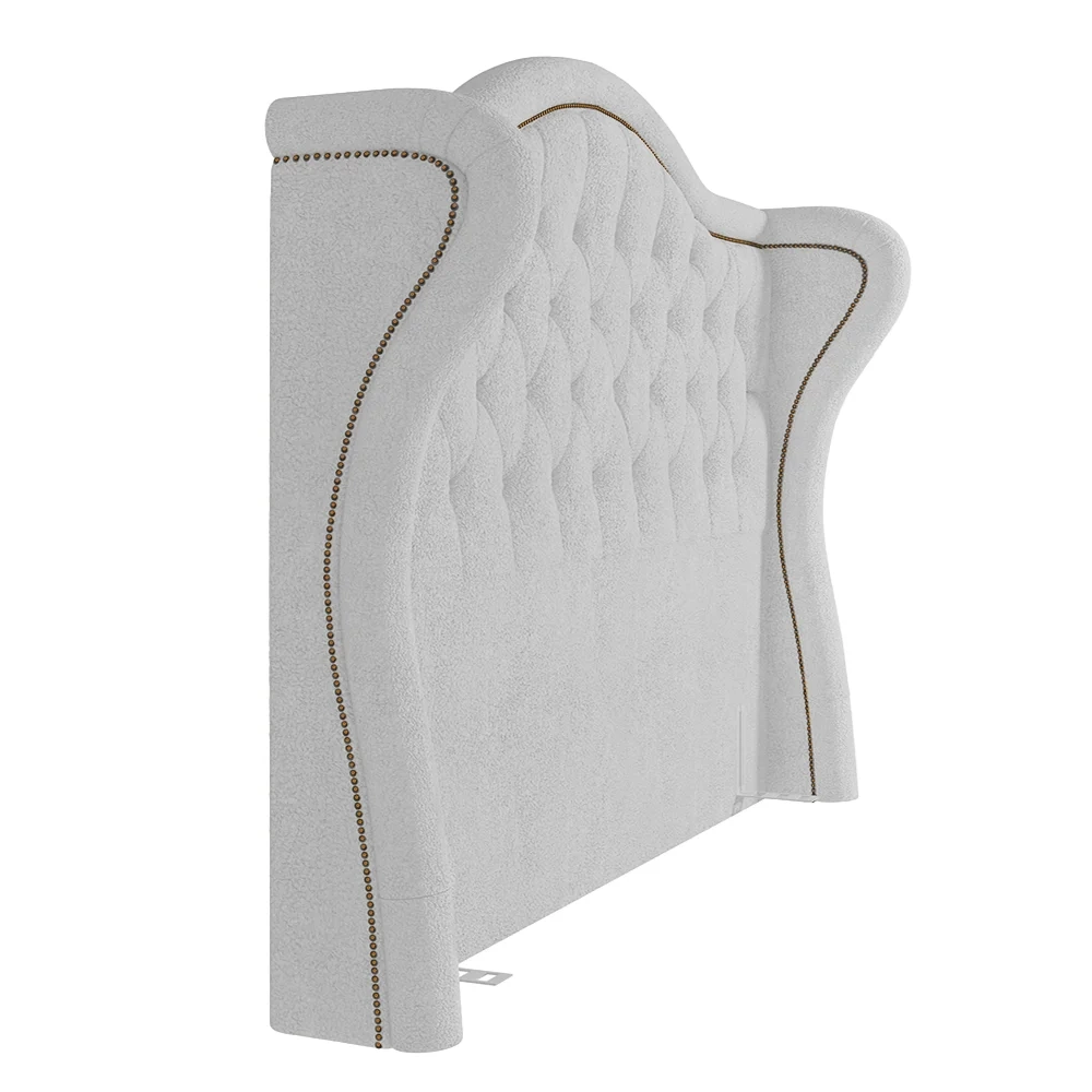 Cabeceira Cama Box Casal King 195cm Antibes Z37 Boucle Branco - Mpozenato