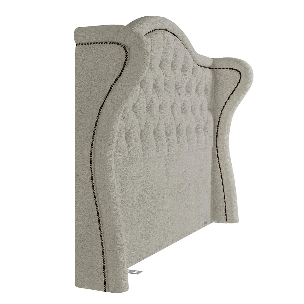 Cabeceira Cama Box Casal King 195cm Antibes Z37 Boucle Cru - Mpozenato