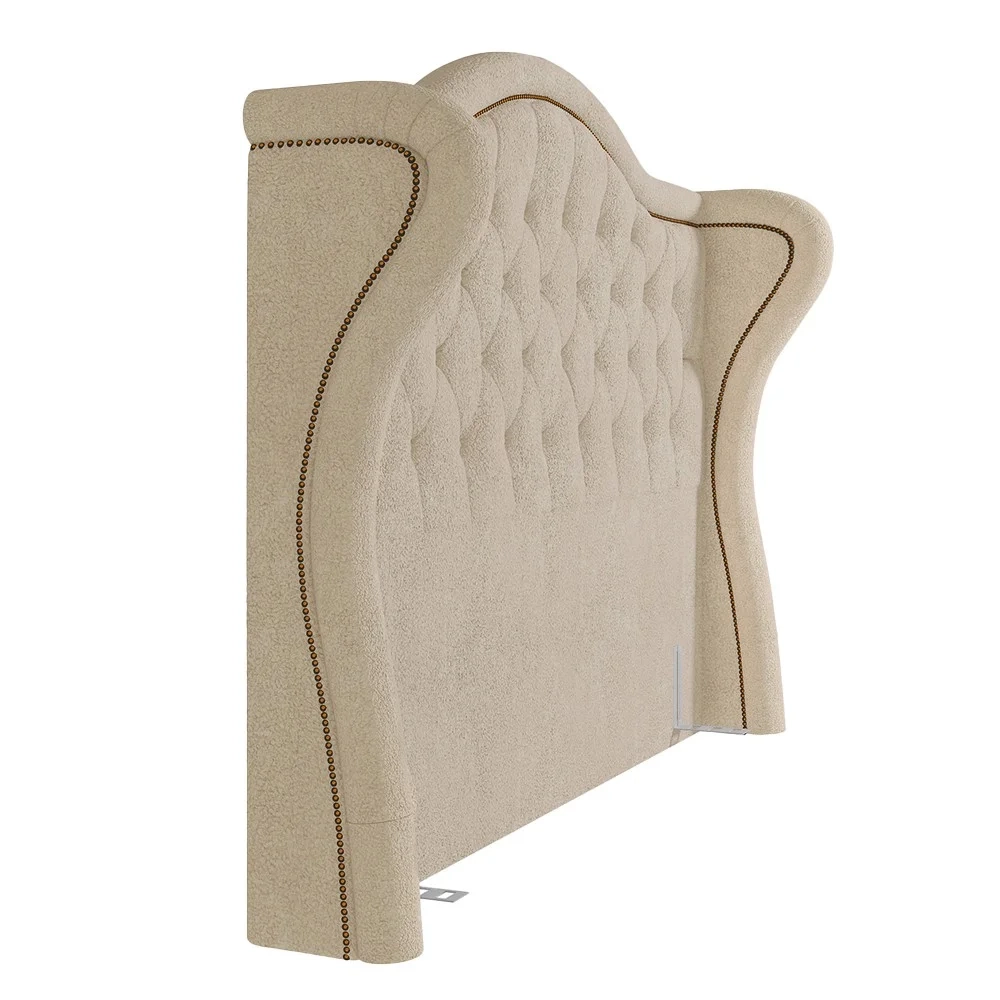 Cabeceira Cama Box Casal Queen 160cm Antibes Z37 Boucle Bege - Mpozenato