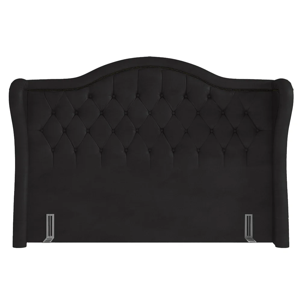 Cabeceira Cama Box Casal King 195cm Antibes Z37 Sintético Preto - Mpozenato