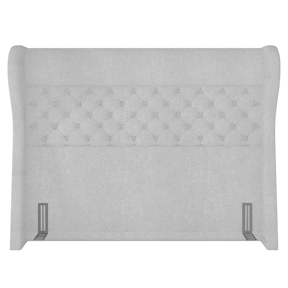 Cabeceira Cama Box Casal 140cm Trinidad Z37 Boucle Branco - Mpozenato
