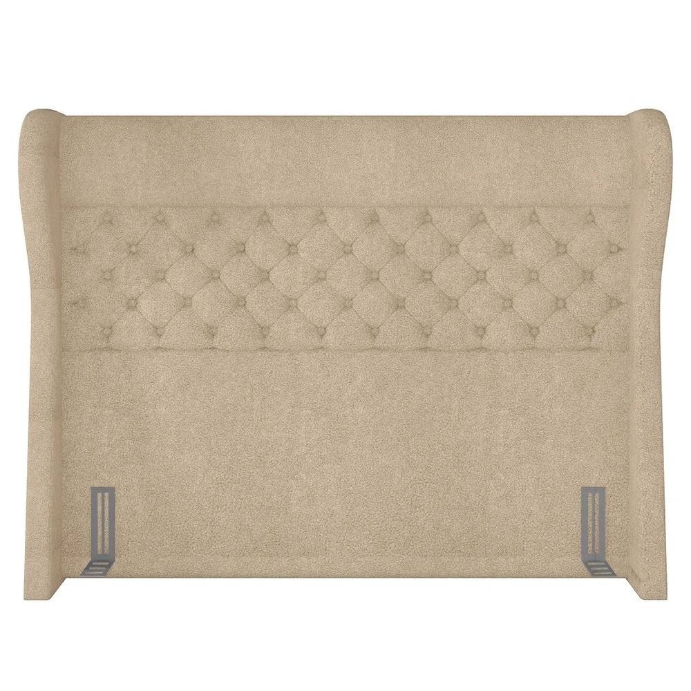 Cabeceira Cama Box Casal 140cm Trinidad Z37 Boucle Bege - Mpozenato