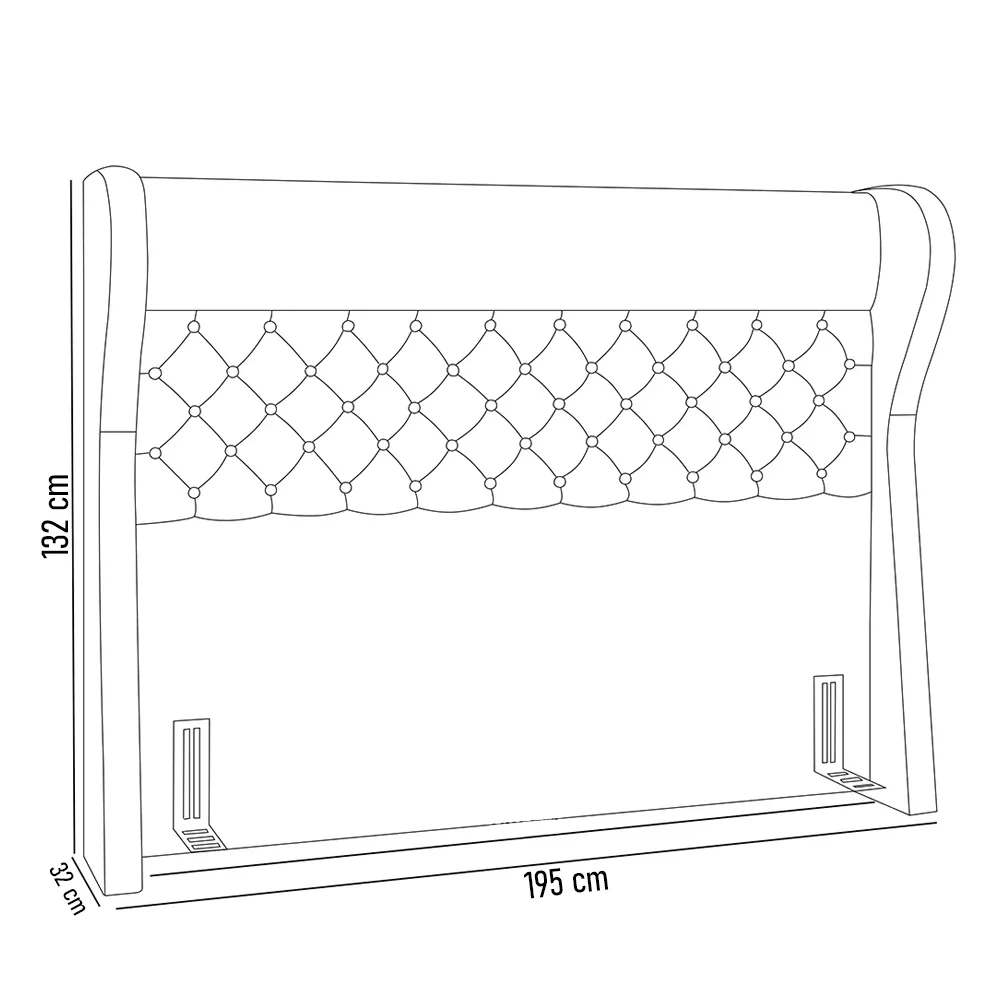 Cabeceira Cama Box Casal King 195cm Trinidad Z37 Sintético Caramelo - Mpozenato