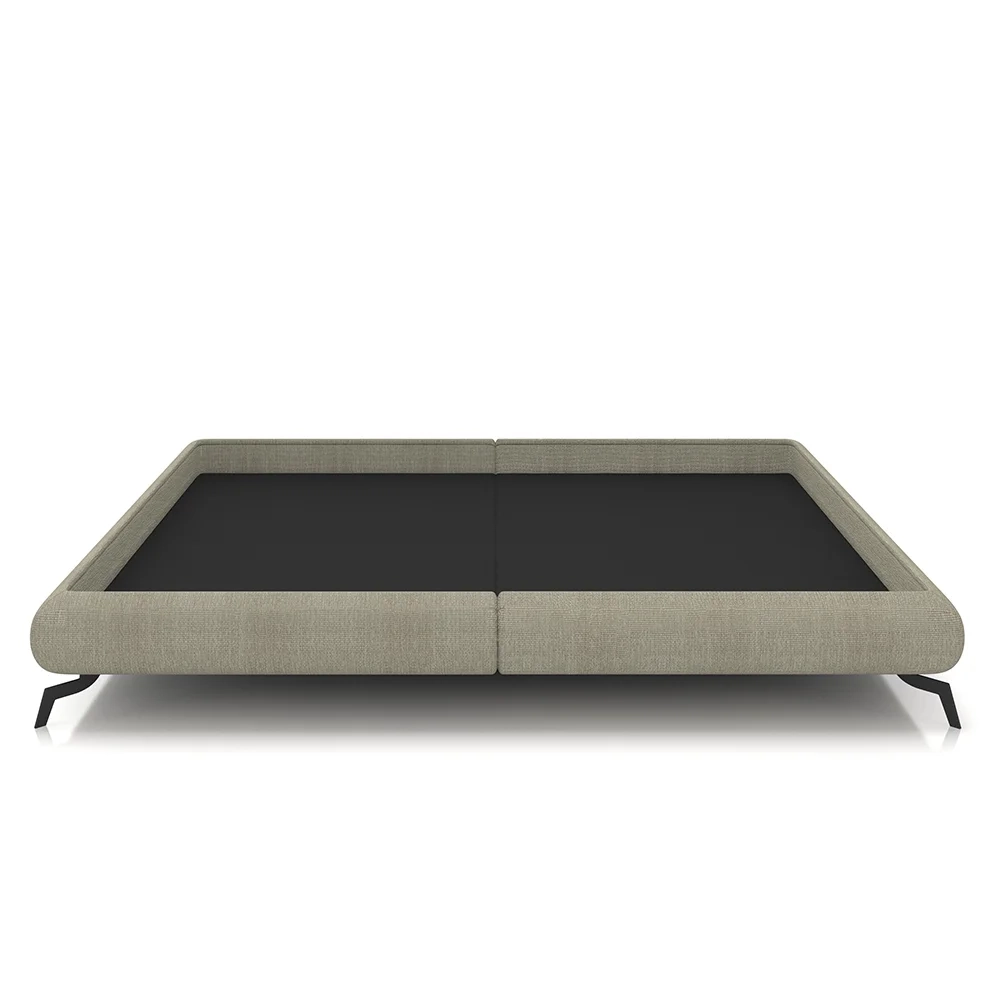 Cama Casal Base Box 138x188cm Pés de Ferro Cold Z37 Linho Bege - Mpozenato
