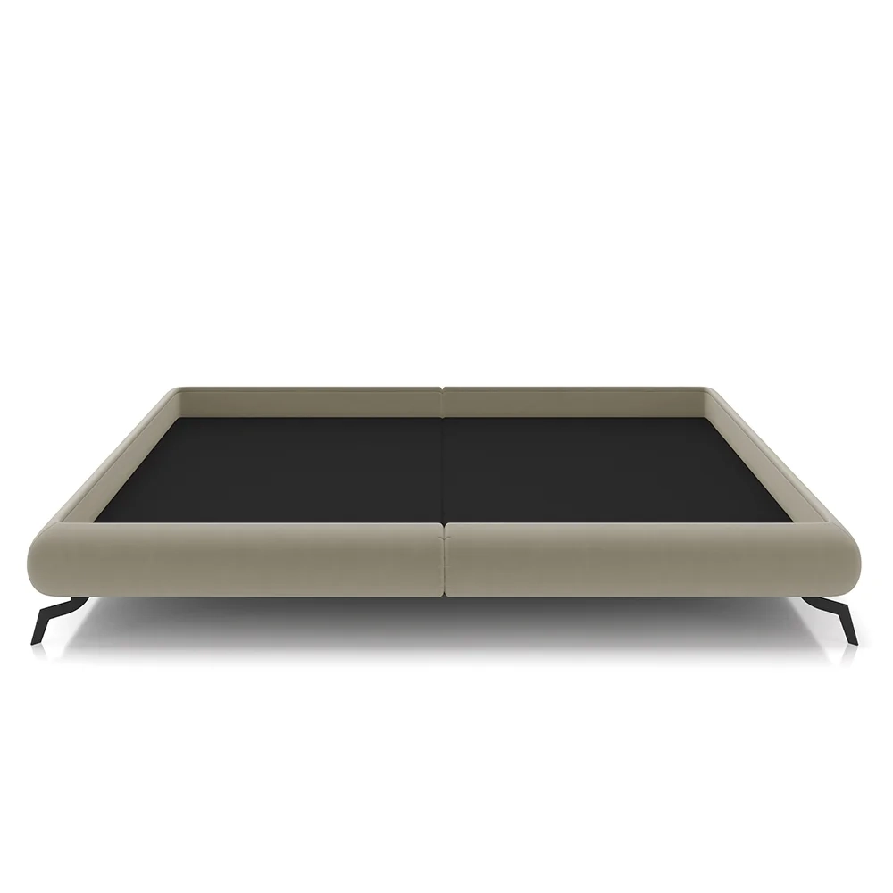 Cama King Base Box 193x203cm Pés de Ferro Cold Z37 Veludo Bege - Mpozenato