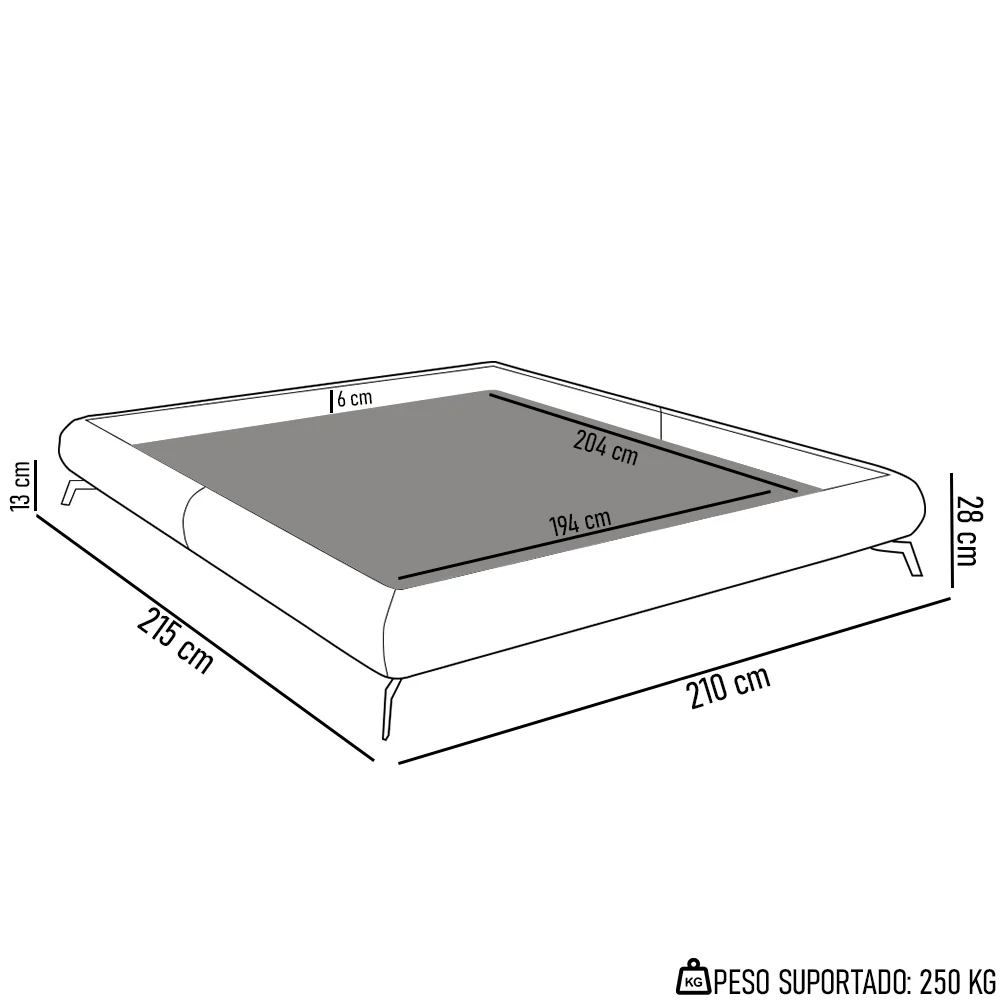 Cama King Base Box 193x203cm Pés de Ferro Cold Z37 Veludo Verde - Mpozenato