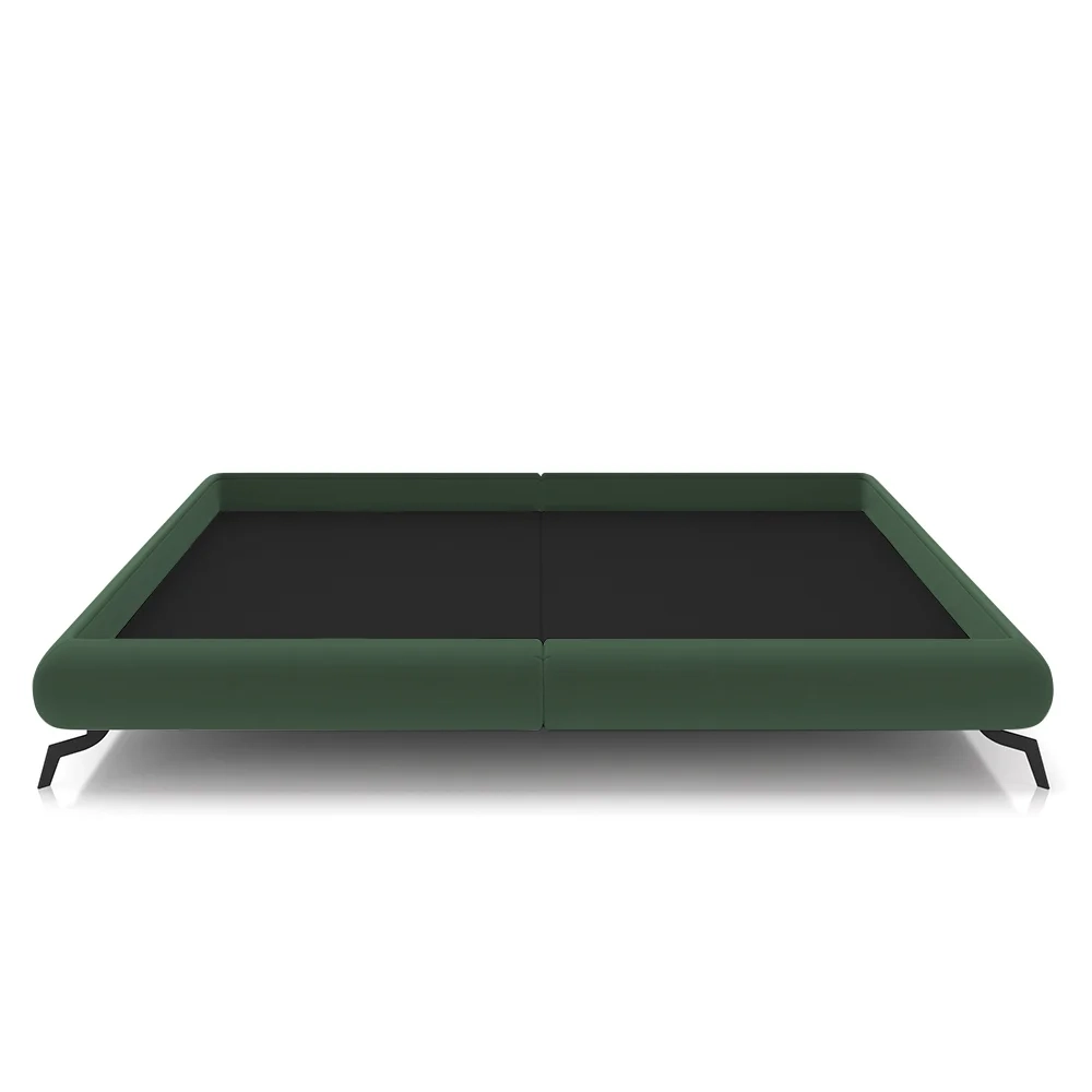 Cama King Base Box 193x203cm Pés de Ferro Cold Z37 Veludo Verde - Mpozenato