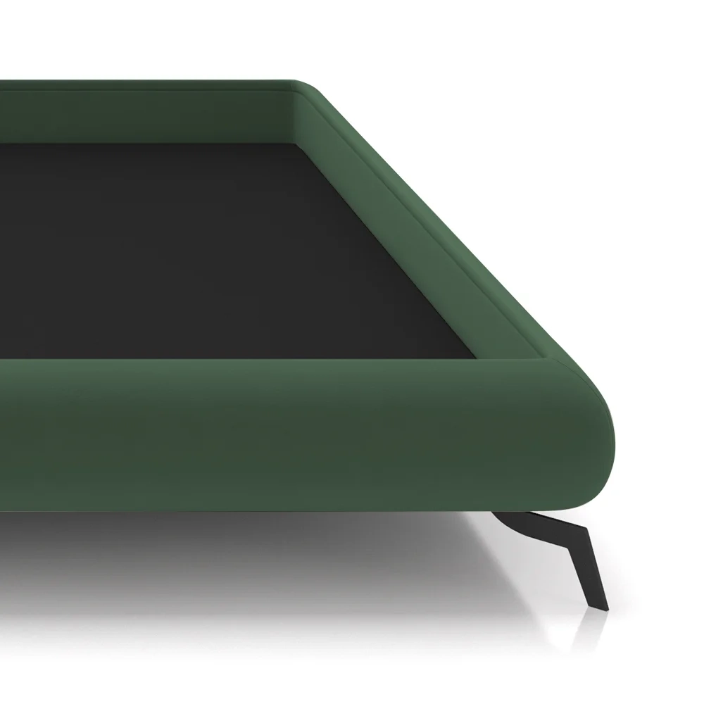 Cama King Base Box 193x203cm Pés de Ferro Cold Z37 Veludo Verde - Mpozenato
