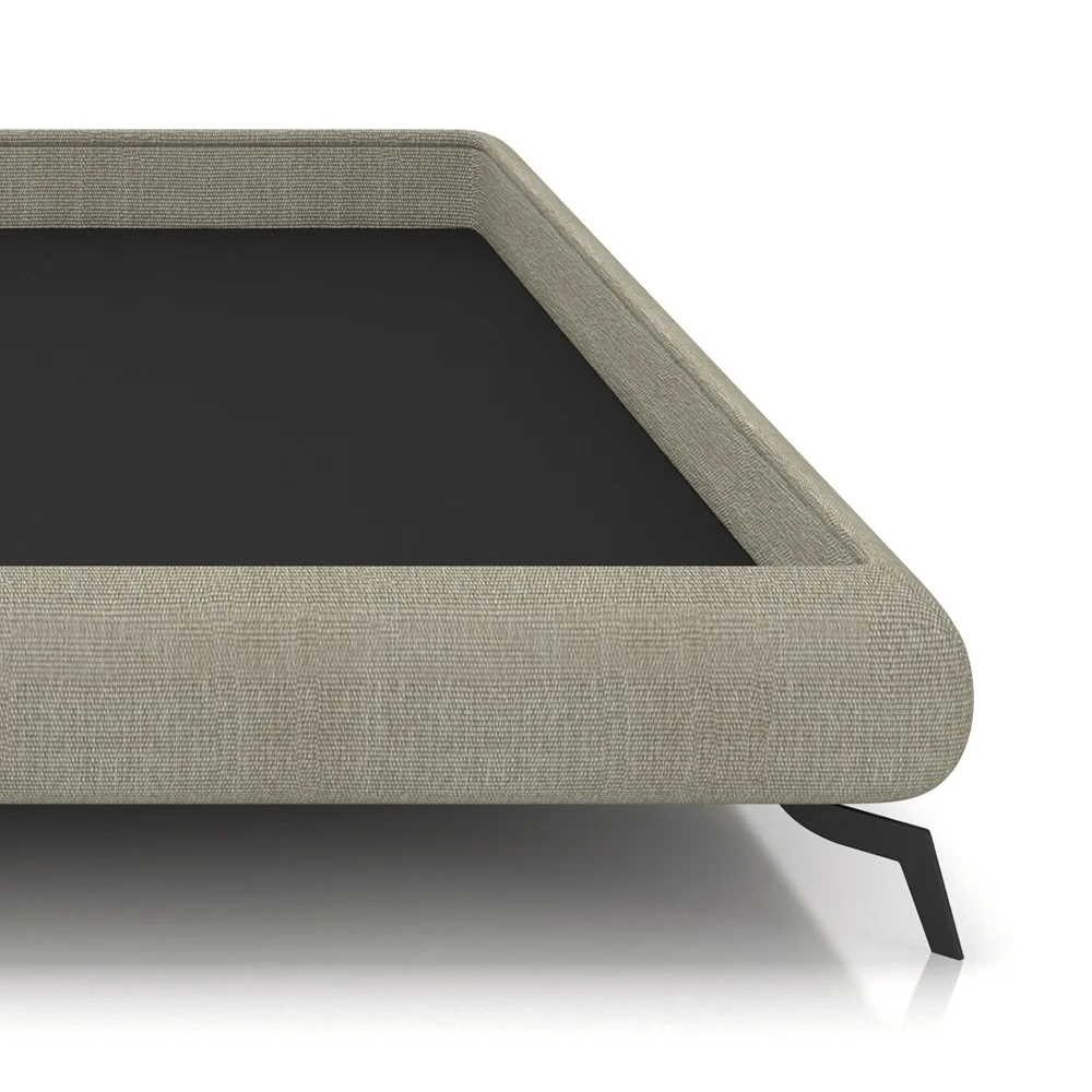 Cama King Base Box 193x203cm Pés de Ferro Cold Z37 Linho Bege - Mpozenato