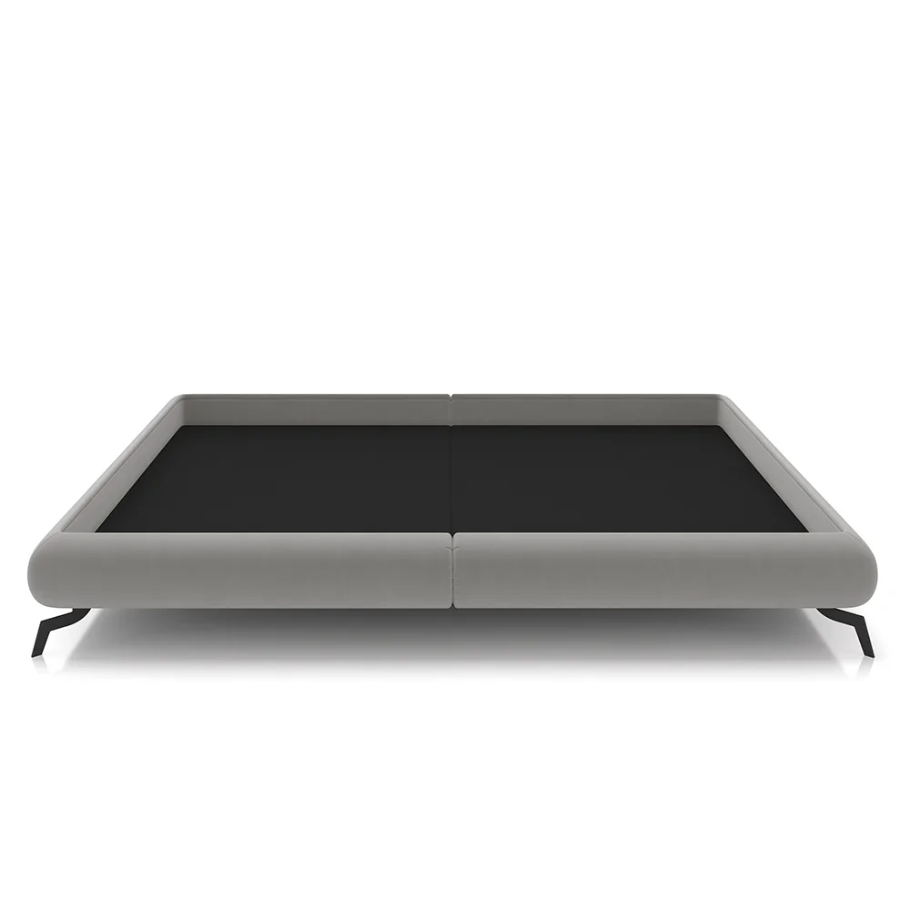 Cama Casal Base Box 138x188cm Pés de Ferro Cold Z37 Veludo Cinza - Mpozenato