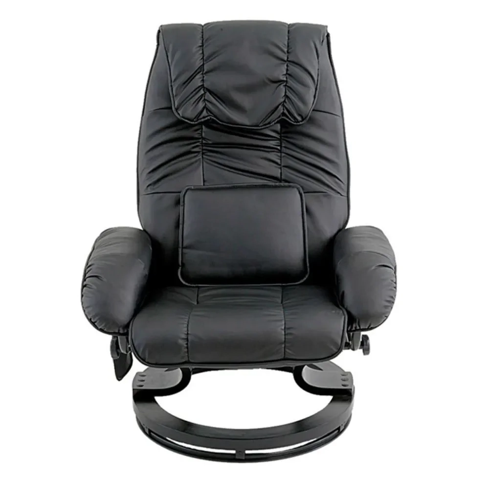 Poltrona do Papai Massageadora Elétrica com Puff Louis R02 Sintético Preto - Mpozenato