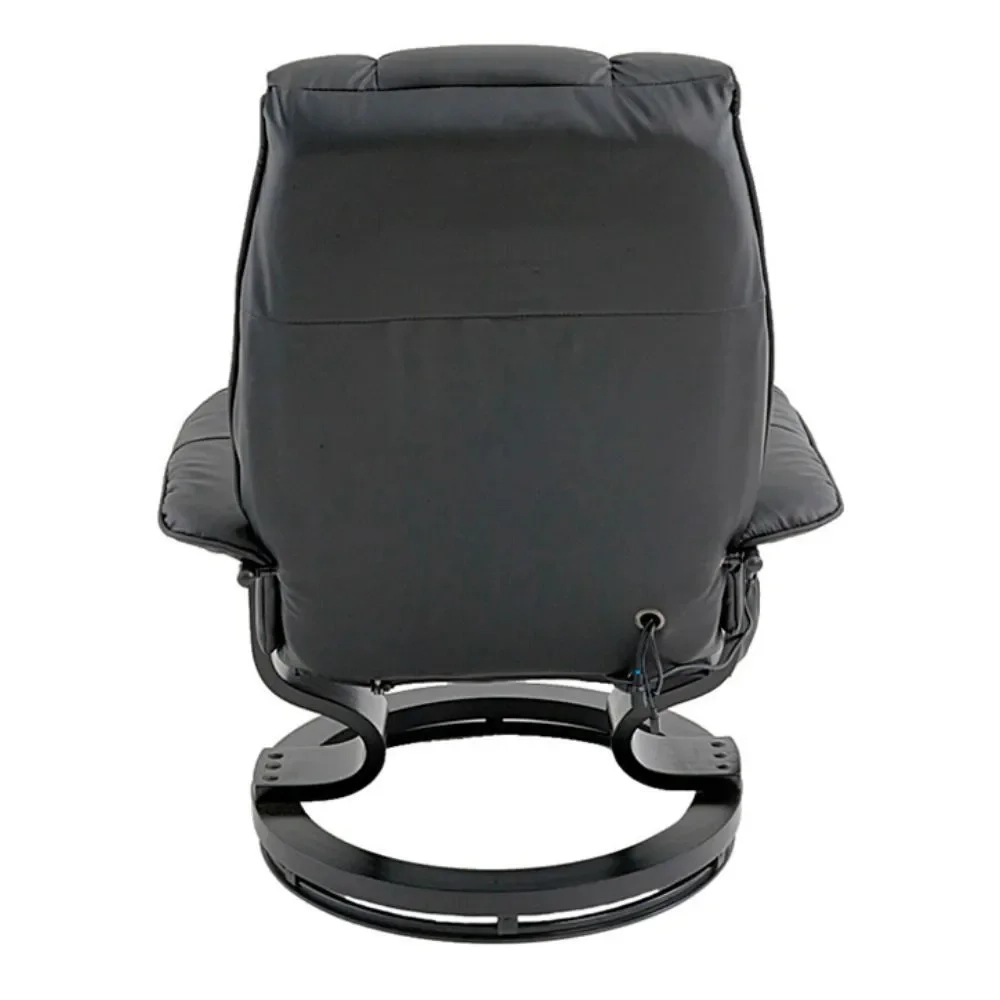 Poltrona do Papai Massageadora Elétrica com Puff Louis R02 Sintético Preto - Mpozenato