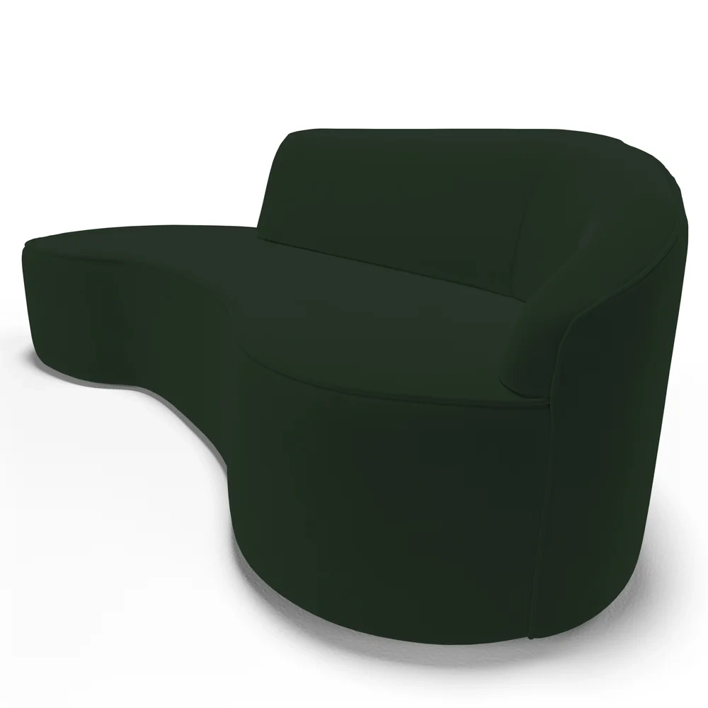 Sofá Living  4 Lugares 280cm Braço Direito Mozart D06 Veludo Verde - Mpozenato