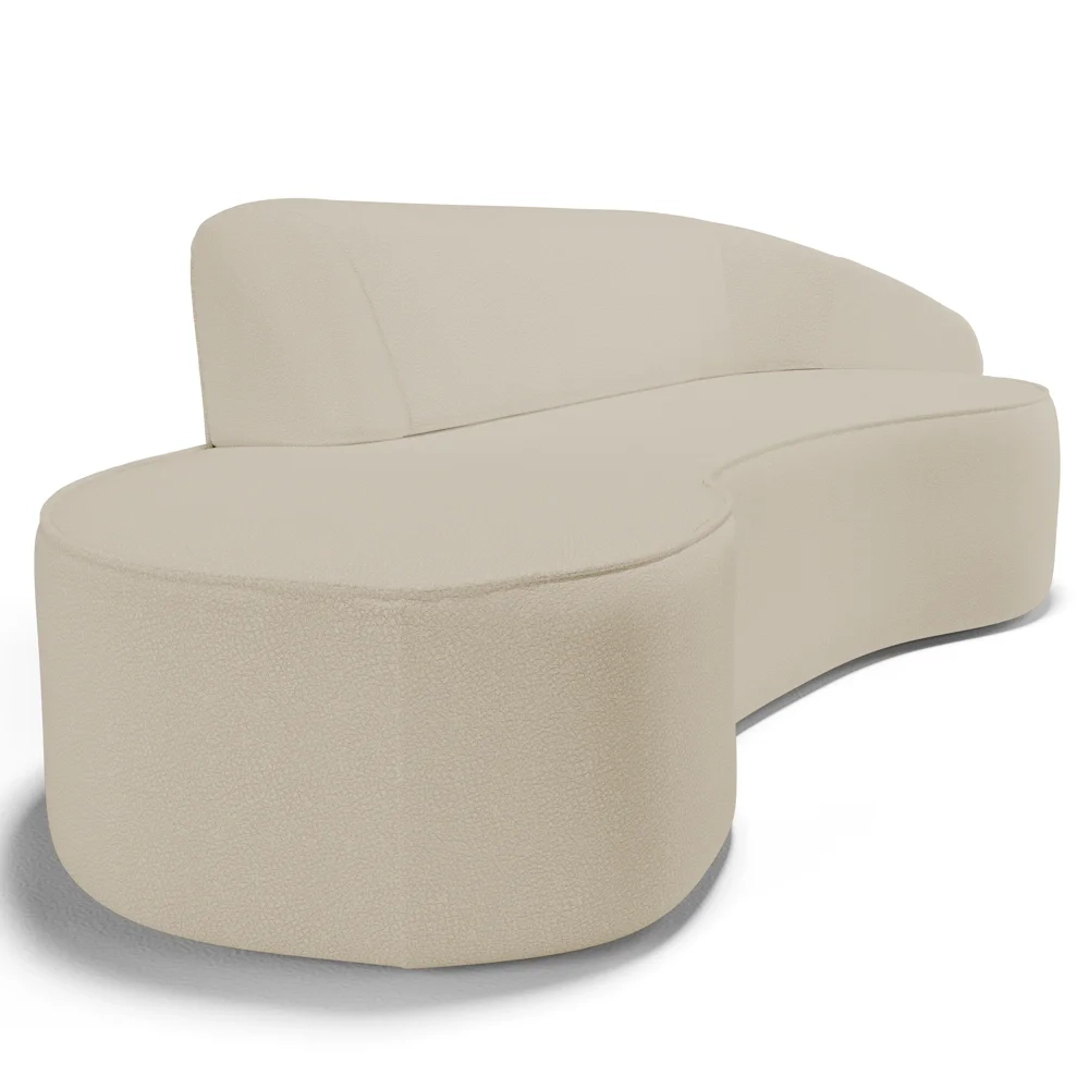 Sofá Living  4 Lugares 280cm Braço Direito Mozart D06 Sintético Bege - Mpozenato