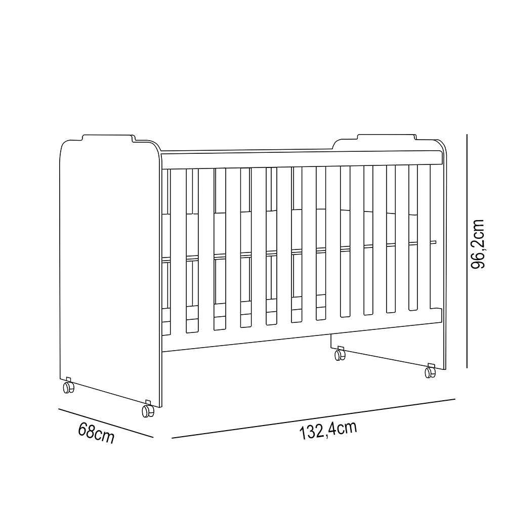 Berço Com Rodízios Amour Z49 Branco - Mpozenato