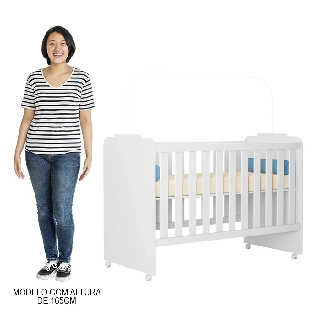 Berço Com Rodízios Amour Z49 Branco - Mpozenato