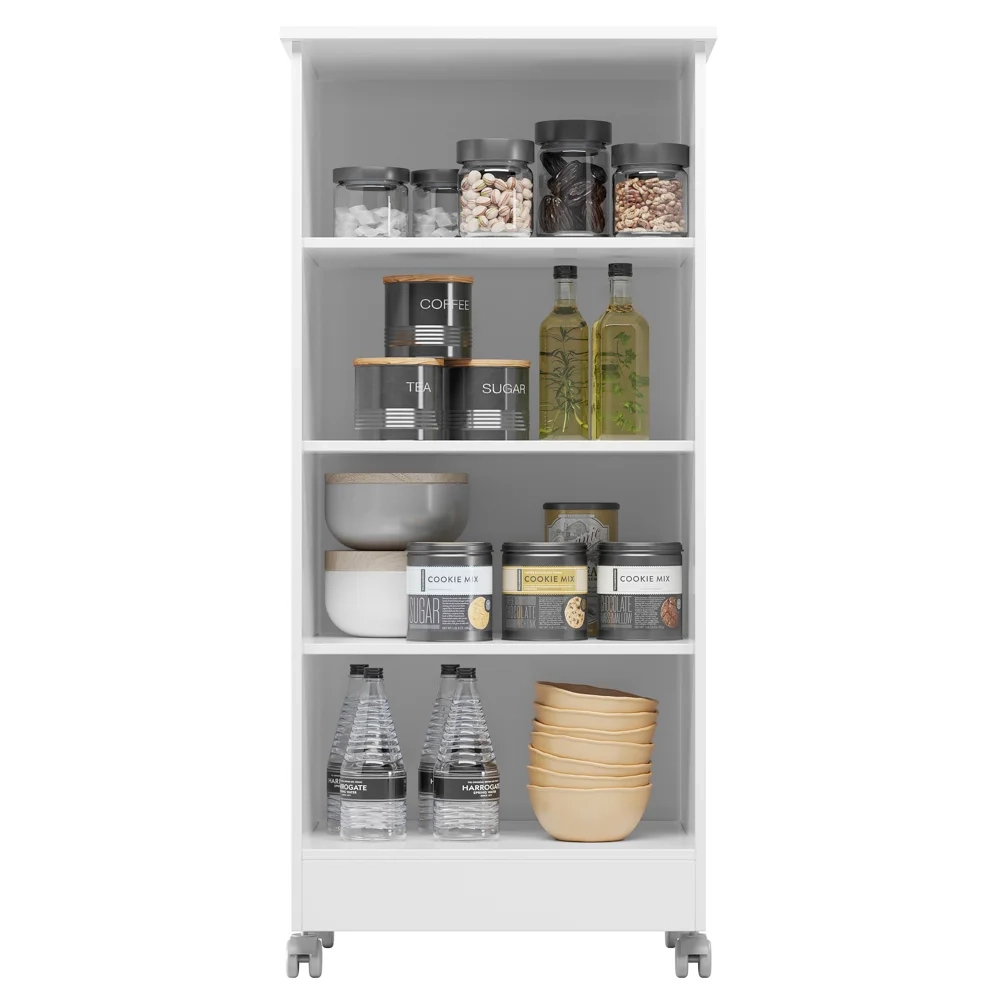 Armário Multiuso Cozinha Lavanderia com Rodízios Lisa Z17 Branco - Mpozenato