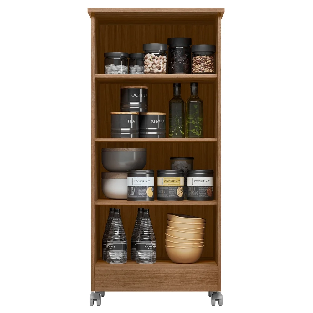 Armário Multiuso Cozinha Lavanderia com Rodízios Lisa Z17 Naturale - Mpozenato