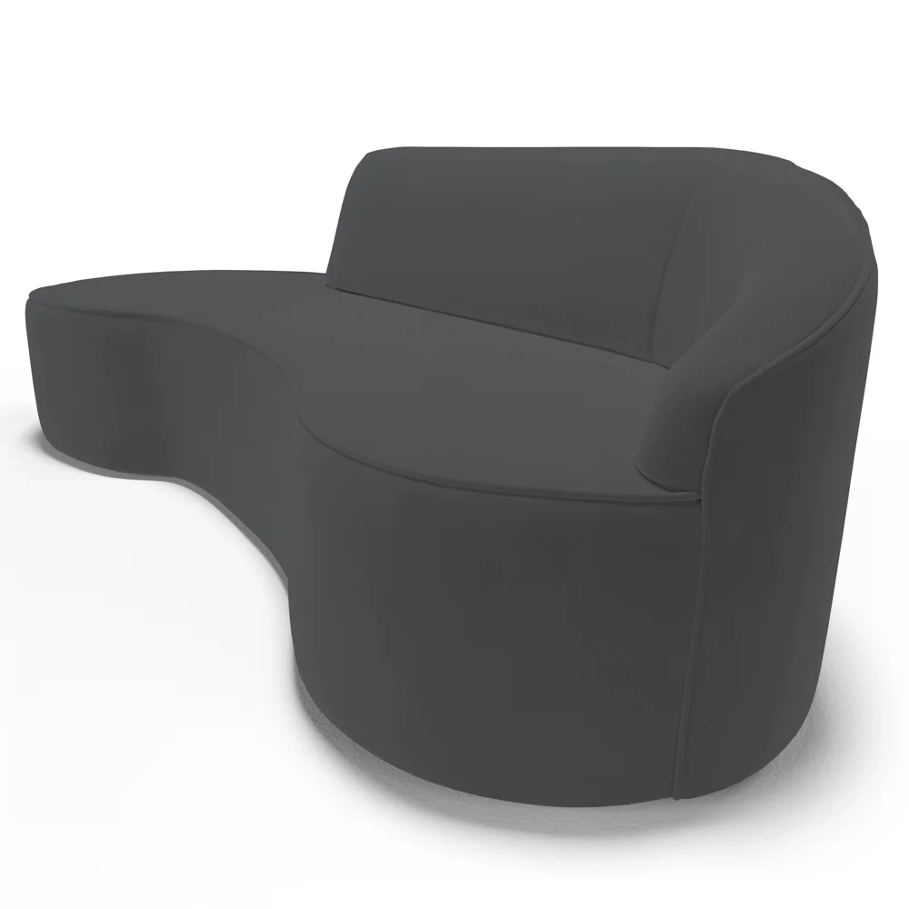 Sofá Living  4 Lugares 280cm Braço Direito Mozart D06 Veludo Cinza - Mpozenato