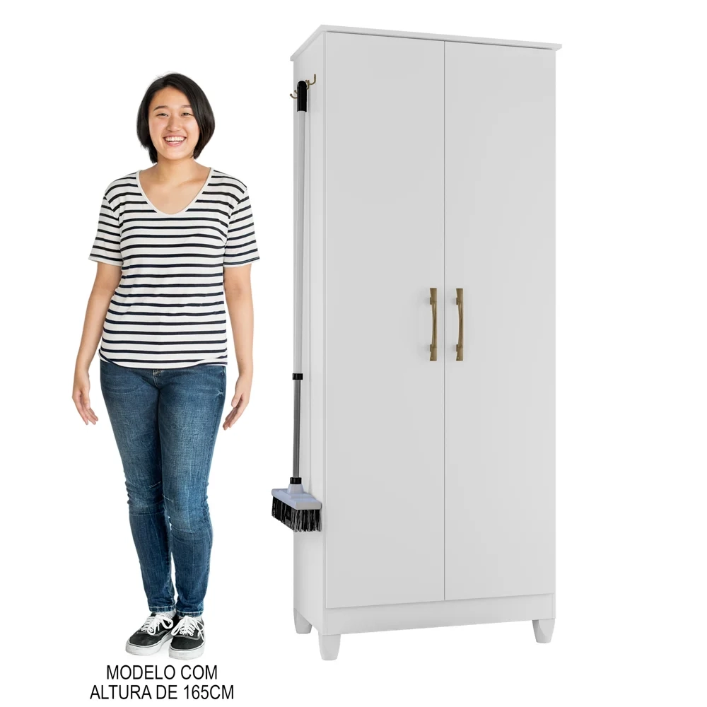 Armário Multiuso Lavanderia 2 Portas Mali Z17 Branco - Mpozenato