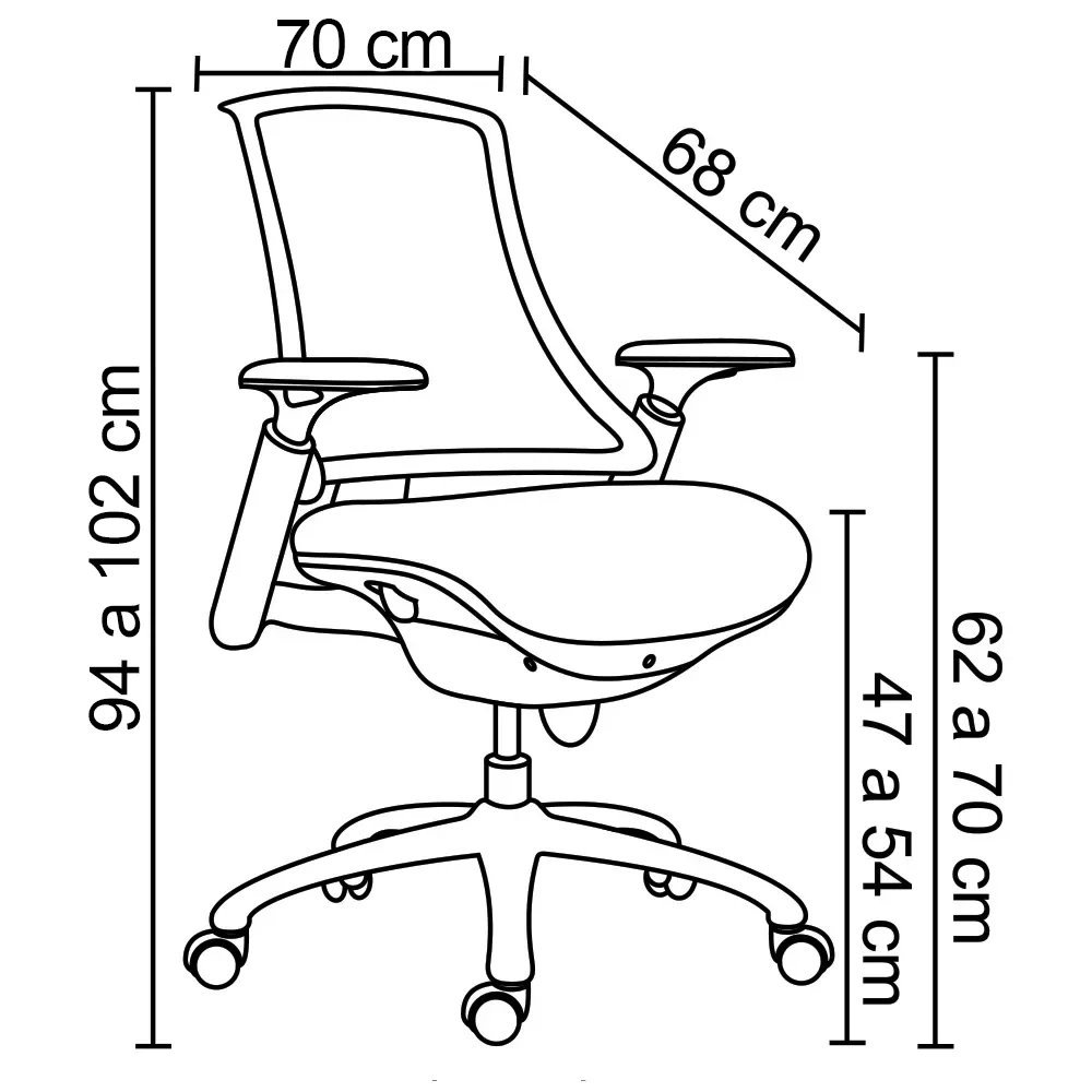 Cadeira de Escritório Diretor Giratória com Regulagem Dori R02 Sintético Preto - Mpozenato