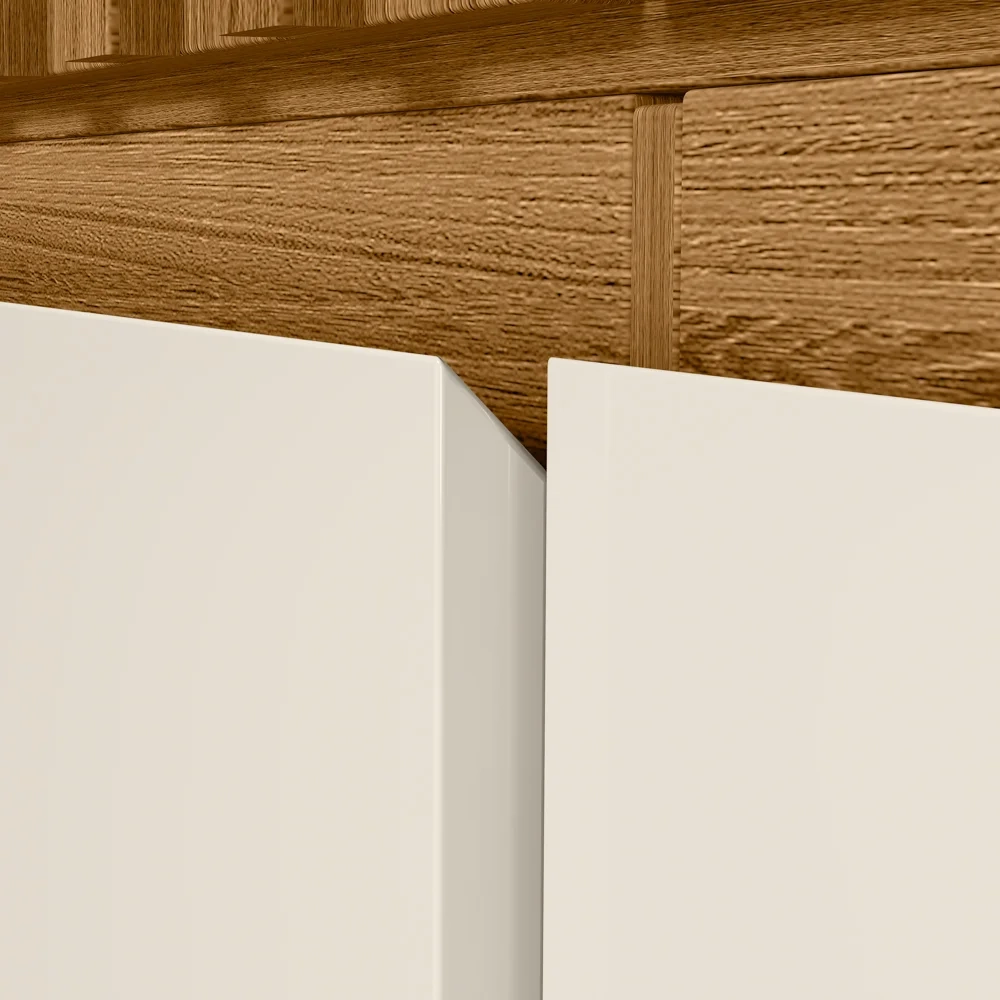 Guarda Roupa Casal com Espelho 6 Portas 240cm Arizona Z17 Freijó/Off White - Mpozenato