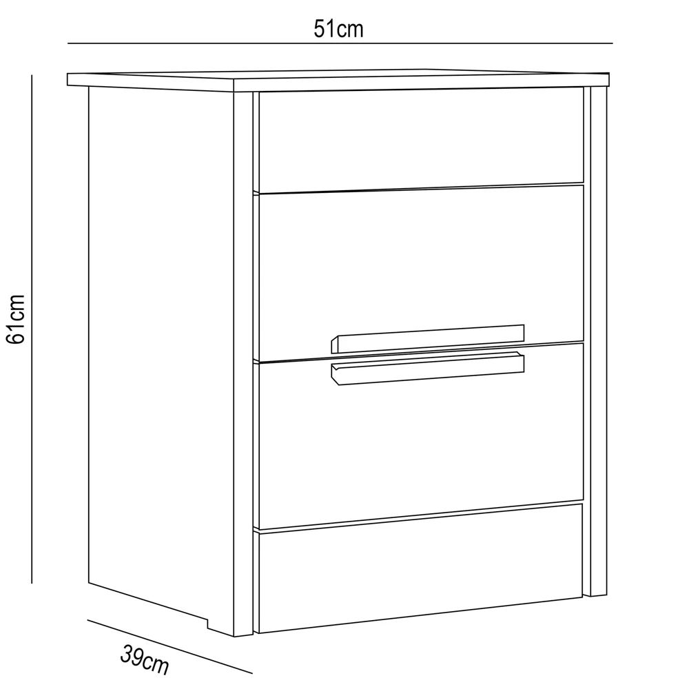 Mesa de Cabeceira 2 Gavetas 51cm Lara Z17 Freijó/Off White - Mpozenato