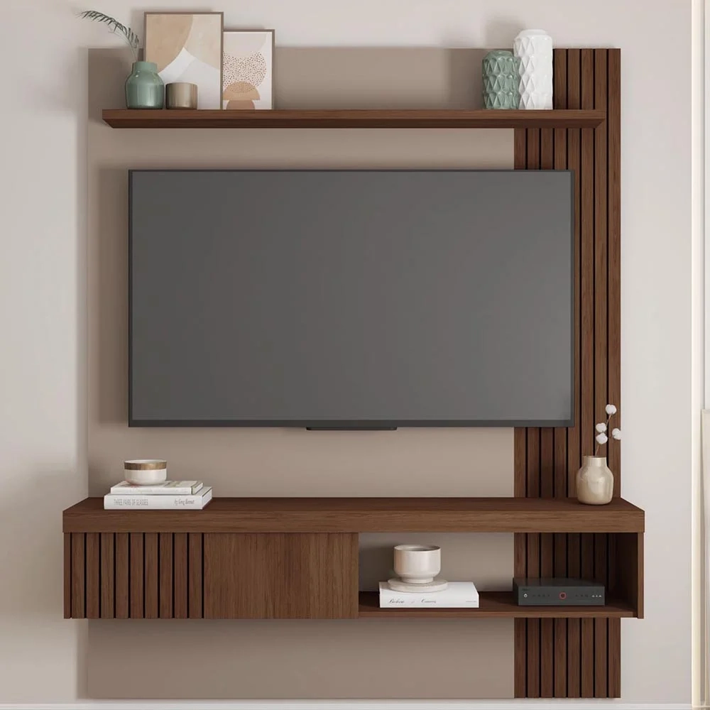 Painel para TV Suspenso 55 Pol. Helen C01 Fendi/Havana - Mpozenato