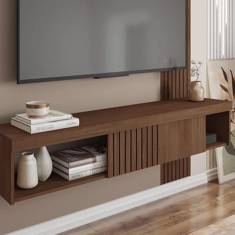 Painel para TV Suspenso 55 Pol. Helen C01 Fendi/Havana - Mpozenato