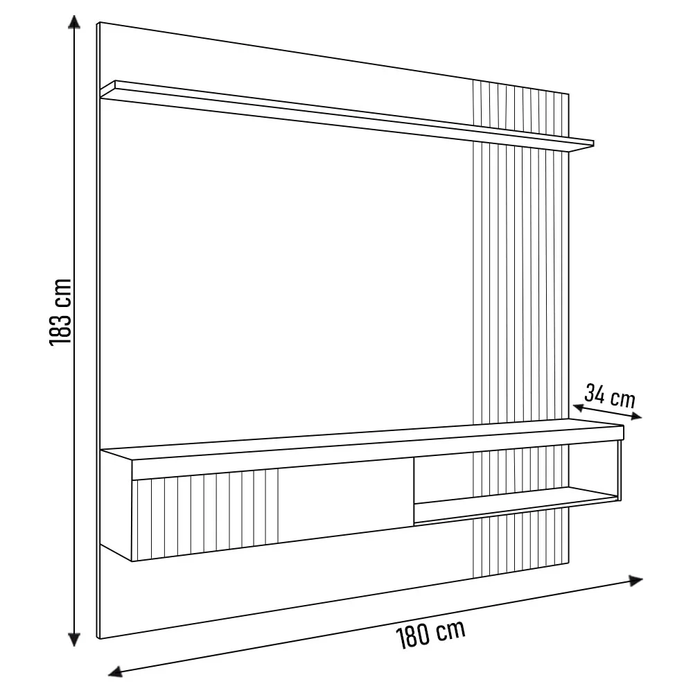 Painel para TV Suspenso 65 Pol. Helen C01 Buriti/Fendi - Mpozenato