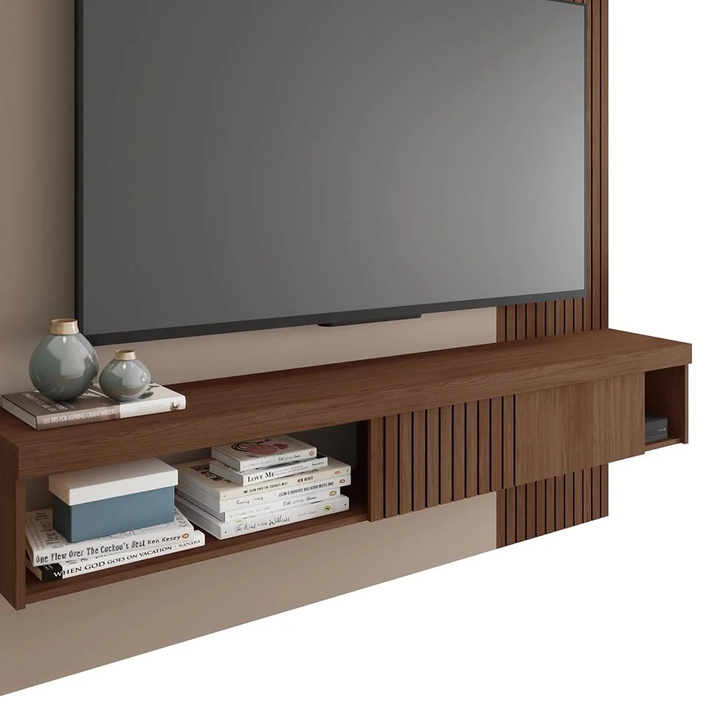 Painel para TV Suspenso 65 Pol. Helen C01 Fendi/Havana - Mpozenato